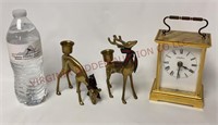 Reindeer Candle Holders & Seth Thomas Anniv Clock