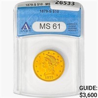 1879-S $10 Gold Eagle ANACS MS61