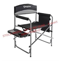 KingCamp Black Folding  Chair/Side Table Pockets