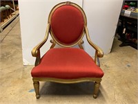 X-Wide Gold Wood Frame Guest Chair