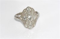 Aust. Apte Art Deco 18ct white gold & diamond ring