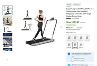 W4148  Costway 7.5MPH 2-in-1 Treadmill