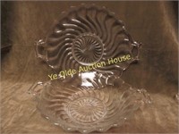 fostoria glass colony clear bowl and tray