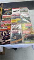 Vintage collector car magazines.