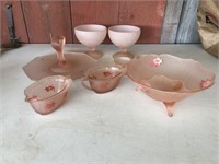 Group of pink dishes