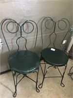 2 antique ice cream patio chairs