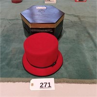 Vintage Hat Box & Nine West Red Hat