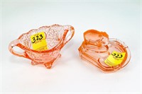 Pink Pear Open Sugar and Elephant Ashtray (with