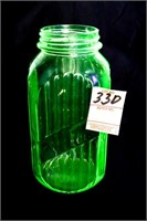 Green Uranium Glass Quart Jar with No Lid