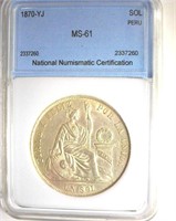 1870-YJ Sol NNC MS61 Peru