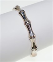 Sterling silver 7.25" bamboo style bracelet