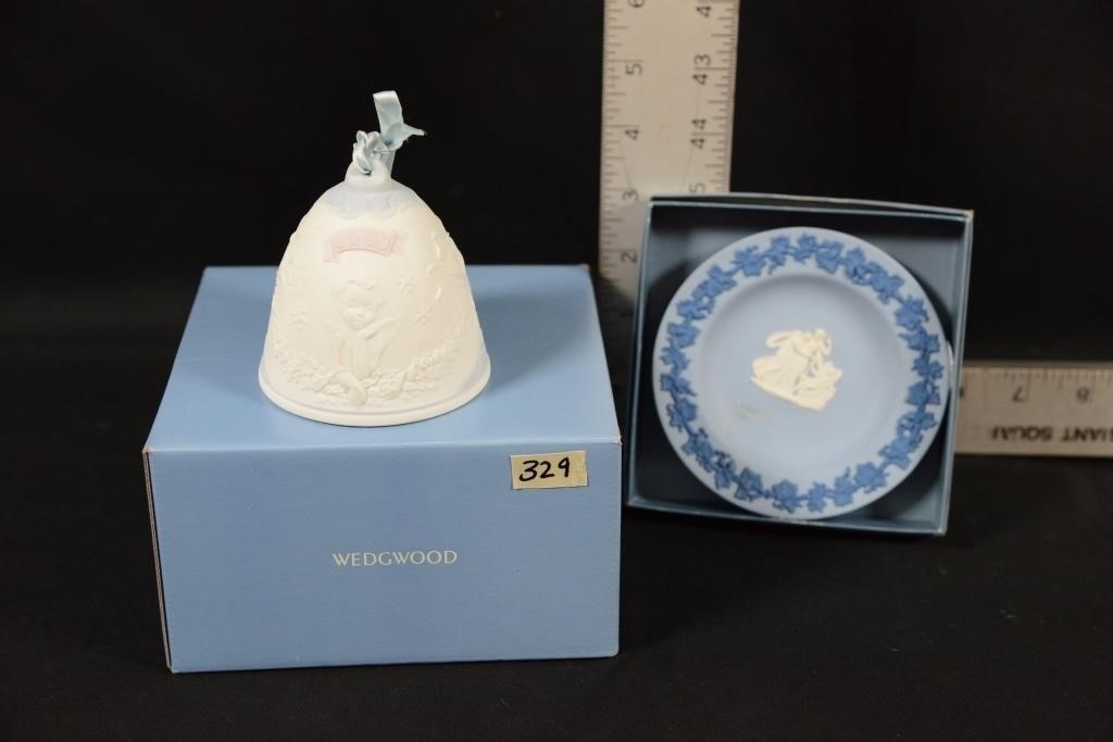 WEDGEWOOD PORCELAIN BELL, PLATE