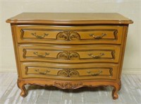 Louis XV Style Serpentine Front Walnut Commode.