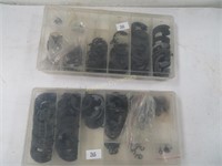 Lot: Retainer Clips Assortment In Organizers