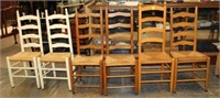 6 Oak Ladder back Chairs