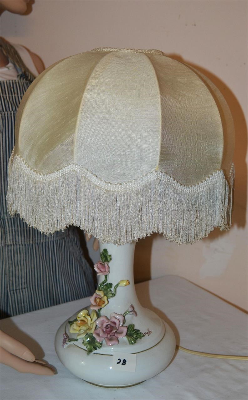 Capodimonte Porcelain Lamp signed M. Moretto