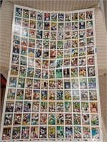 Sheet of 132 Topps football cards 43x28