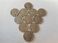 11pc No-Date Buffalo Nickels