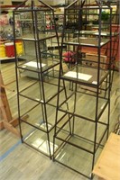 (2) five tier beveled glass displays, each