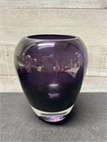 Heavy Purple Glass Vase 6"