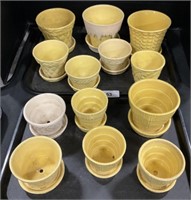 Retro Yellow McCoy Planters, Garden Pots.