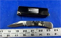 New Locking Blade Maxam Knife w/ Deer on Handle