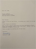 Macdonald Carey signed personal letter