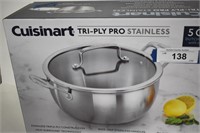 New 5Qt Cuisinart Tri-Ply Stainless Dutch Oven
