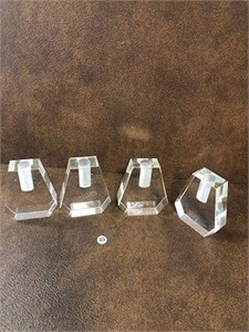 Candle Holders 4 Vintage Lead Crystal 3x3 10oz