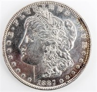 Coin 1887 Morgan Silver Dollar Gem PL