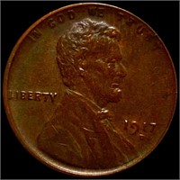 1917-D Lincoln Wheat Penny NEARLY UNC