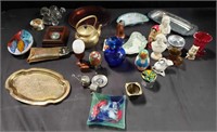 Group of miscellaneous plates, pin boxes,