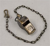 Military Acme Thunderer Whistle Brass Chain