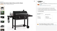 E2104 Heavy-duty Barrel Charcoal Grill in Black