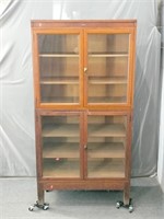 Globe Vintage Oak Two Section Display Cabinet
