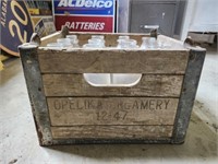 Vintage Opelika Creamery Crate with Bottles