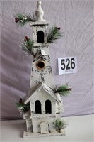 Tall Wooden Birdhouse Decoration