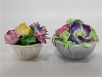 Mini porcelain flower pot figurines