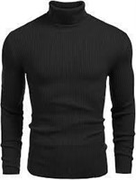 COOFANDY Mens Ribbed Slim Fit Knitted Pullover