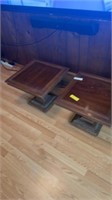 2 WOOD SIDE TABLES
