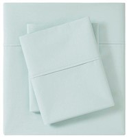 Peached Percale 4-Piece Aqua Solid 200 king