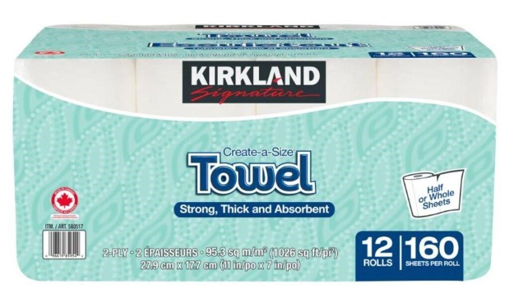 12-Pk Kirkland Signature 2-Ply Paper Towels