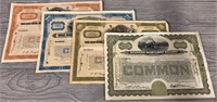 (4) Railroad Stock Certificates