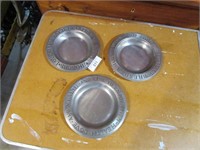 (3) Vintage 9" Craftsman Pewter Plates