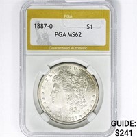 1887-O Morgan Silver Dollar PGA MS62