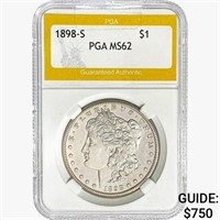 1898-S Morgan Silver Dollar PGA MS62