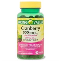 Spring Valley Cranberry 500mg Softgels  60 Count