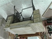 Singer sewing machine cabinet with drawers