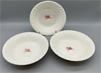 (3) Vintage Mobil Gas Pegasus Soup Bowls