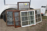 6 Misc Antique Glass Panel Windows